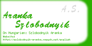 aranka szlobodnyik business card